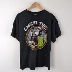10s レトロ CANCEL THIS Tシャツ 黒 グランジ Y2K 美品のサムネイル