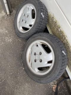 送料込みスタッドレスタイヤセット155/65R13本田純正ホイル①2本組のサムネイル