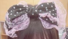 リボンカチューシャ　ファーレッグウォーマー　ニーハイ　スリッパ　ピンク　ドットのサムネイル