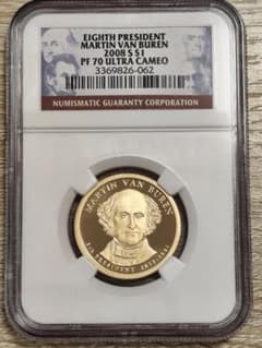 NGC PF70☆2008 アメリカ 8代大統領 1ドル コイン 硬貨 - メルカリ
