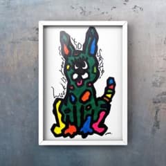 運は君が掴むものだ』絵画 原画 絵 犬 猫 ポップアート - メルカリ