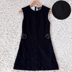 美品 ルイヴィトン モノグラム カットワーク ワンピース ラムレザー 