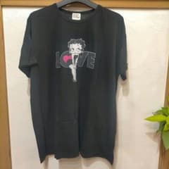 BETTY BOOP ベティブープ LOVEロゴ Tシャツ 黒 ゆるだぼ 古着風のサムネイル