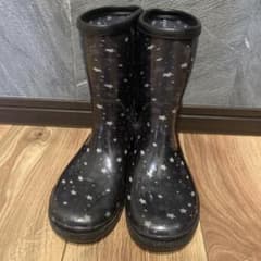 キッズ レインブーツ 星柄 ブラック 22.0cmのサムネイル