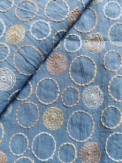 XA✽国産4色交互コットンリネンレース 刺繍生地 ✽52x30✽のサムネイル