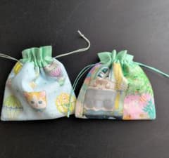 感謝価格SALE ユキエモン　巾着　ハンドメイド　小物入れ　限定生地 ユキエモン ハンドメイド 巾着袋 2点セット - メルカリ