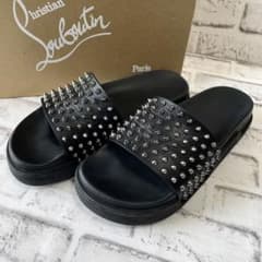 美品✨クリスチャンルブタン サンダル スタッズ 黒 27〜27.5cm相当