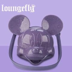 ラウンジフライ ミッキー ショルダーバッグ フェイス 3D パープル 海外