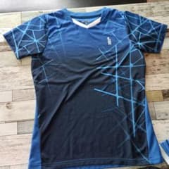 goodlogos バドミントンウェア 半袖シャツ ブルー Sサイズのサムネイル