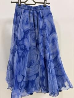 【美品】Bright Proseed 社交ダンス スカート ブルー 花柄 衣装のサムネイル