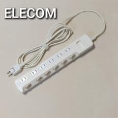 【中古】ELECOM 電源タップ 6個口 スイッチ付き ホワイトのサムネイル
