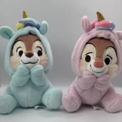 칩과 데일 봉제 키 체인 디즈니 스토어 유니콘 페어 세트