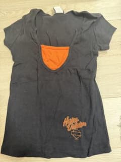 ハーレーダビッドソン 半袖Tシャツ 黒とオレンジ