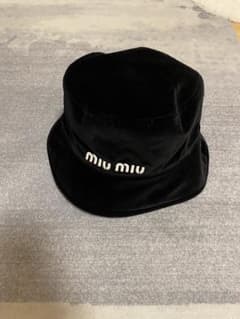 MIU MIU ブラック バケットハット ベルベット - メルカリ