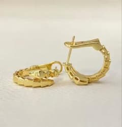 ヘビスネークイエローゴールドミニフープ ヘビ ピアス