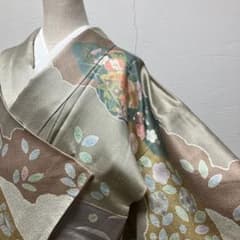 訪問着 豪華絢爛 吉祥柄 辻ヶ花 金駒刺繍 絞り 金彩 京友禅 身丈159 イ