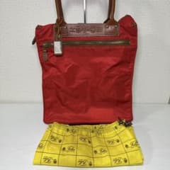 希少カラー☆フェリージ トートバッグ1899ナイロン レザー レッド 