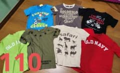 まとめ売り7枚★110サイズ男の子半袖Tシャツおさるのジョージoldnaivy込のサムネイル