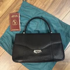 極美品】JRA認定正規品 シャークスキン ハンドバッグ ターンロック