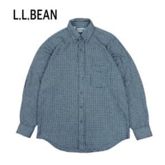 80s USA제 LLBEAN 깅엄 체크 셔츠 긴팔 총무늬