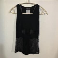 PATRIZIA PEPE メッシュ切替 タンクトップ ブラック