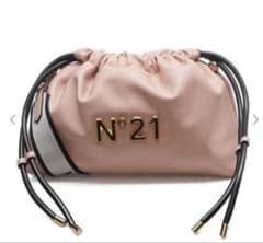 美品】N°21 ヌメロヴェントゥーノ ロゴ ショルダーバック 巾着 ピンク 