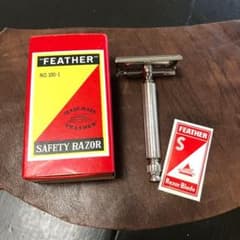 昭和レトロ☆フェザー☆T字カミソリ☆デッドストック☆アンティーク☆髭剃り m83856958817_1.jpg?1758787188