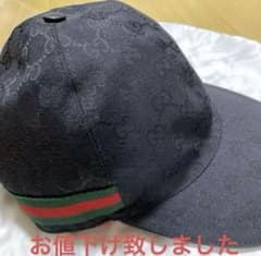 お値下げしました！GUCCI美品キャップL（59cm）ブラックのサムネイル