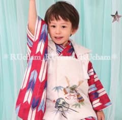 新品【レトロ矢絣赤】七五三 着物 被布 3歳男の子 6点セット - メルカリ