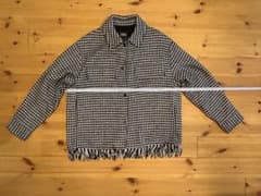 ZARA 千鳥格子柄 フリンジ チェスターコートのサムネイル