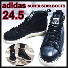 【美品】アディダス スーパースター ミレンコン ブーツ ブラック レザー 厚底 美品】アディダス スーパースター ミレンコン ブーツ ブラック レザー