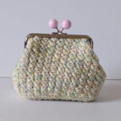 ハンドメイド かぎ針編み がま口 ポーチのサムネイル
