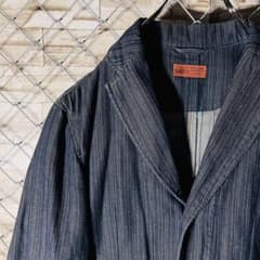 伊名門生地 ANGELICO シャドーストライプ ジャケット 黒 2XL 高身長 