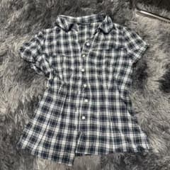 Brandy Melville チェック柄 半袖 ブラウスのサムネイル