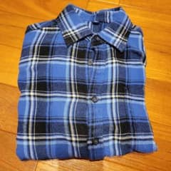 UNIQLO 長袖シャツ 150 青と黒のチェックのサムネイル