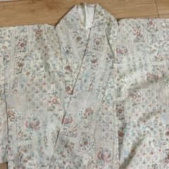 大島紬　白　着物のサムネイル