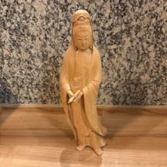 観音菩薩像　木像(約30cm)のサムネイル