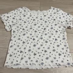 NICE CLAUP 花柄 ワッフル 半袖 カットソー Fサイズのサムネイル