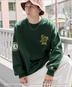 MLB/メジャーリーグベースボール ワッペン刺繍 ビッグシルエット裏起毛スウェッのサムネイル