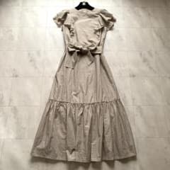 M Maglie le cassettoパフスリーブワンピースM濃紺定価4.1万 | Buyee