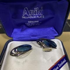 中古　Ariki パラジウムプレート パウアシェル イヤリング　ニュージーランドのサムネイル