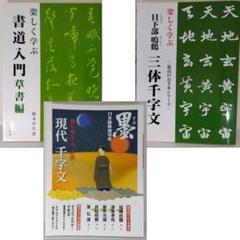 【書道本3冊セット】書道入門 草書編＋日下部鳴鶴 三体千字文＋現代千字文 書道本3冊セット】書道入門 草書編＋日下部鳴鶴 三体千字文＋