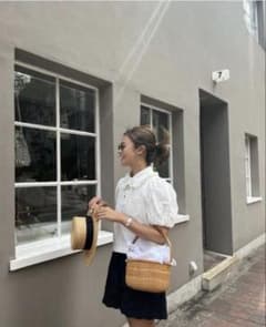 ロージーモンスター　frill collar puff polo shirt ロージーモンスター frill collar puff polo shirt - メルカリ
