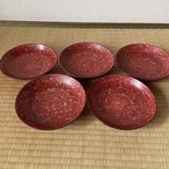 粟生屋 中村東洸 赤地洋蘭刻中皿 5客 共箱 東洸造 茶道具 - メルカリ