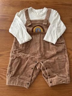 コーデュロイロンパース レインボー刺繍 80cmのサムネイル