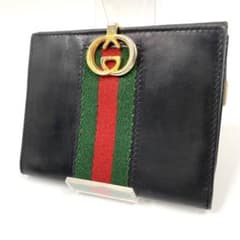✨極美品✨グッチ　長財布　インターロッキング　シェリーライン　黒 グッチ 二つ折り財布 インターロッキング シェリーライン 黒 ゴールド