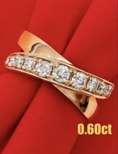 5.6g☆0.6ct☆ダイヤモンドK18PGインフィニティリング指輪 エタニティ 