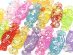 【No.59】デコパーツまとめ売り 飴ちゃん 大きめキャンディー ハート 15個のサムネイル