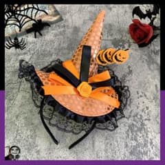 カチューシャ 魔女の帽子 カボチャ スカル ハロウィン レディース かわいいのサムネイル