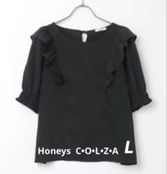 Honeys （C•O•L•Z•A）フリルブラウス Lサイズ　ブラックのサムネイル